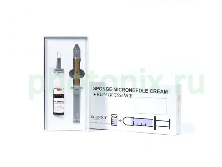 Набор SPONGE CREAM гель со спикулами  Nicotinamide + сыворотка  5гр/10мл