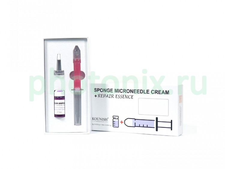 Набор SPONGE CREAM гель со спикулами Antioxidant Grape + сыворотка с ГК 5гр/10мл